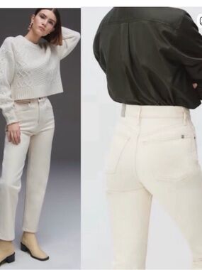 Everlane cheeky straight Jean bone size 30 crop